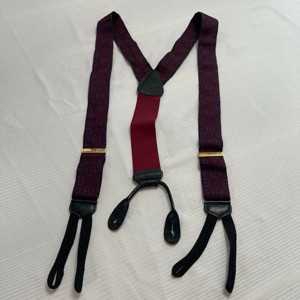 Trafalgar Vintage Paisley Purple Red Suspenders Braces